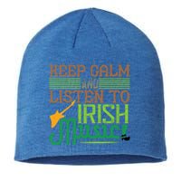 Patrick's Day Outfit Gift Stay Calm And Listen To Irish Music Gift Sustainable Beanie