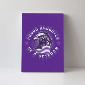 Proud Daughter of Veteran Military Child Month Quote Purple Canvas