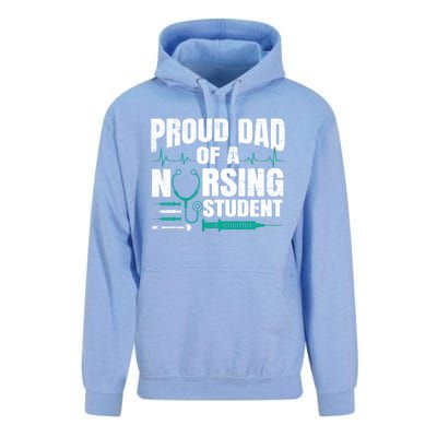 Proud Dad Of A Nursing Student Fathers Day Fatherhood Gift Unisex Surf Hoodie