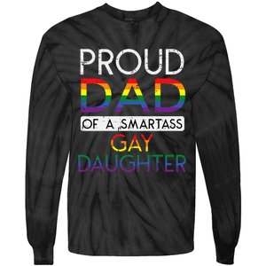 Proud Dad Of A Gay Daughter Straight Ally Lgbtq Pride Month Tie-Dye Long Sleeve Shirt