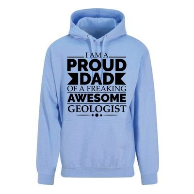 Proud Dad Of A Freaking Awesome Geologist Fathers Day Gift Funny Gift Unisex Surf Hoodie