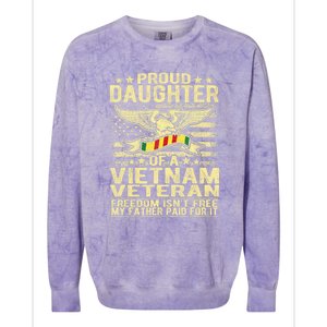 Proud Daughter Of Vietnam Veteran Us Flag Military Family Colorblast Crewneck Sweatshirt