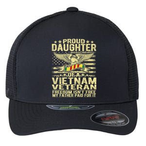 Proud Daughter Of Vietnam Veteran Us Flag Military Family Flexfit Unipanel Trucker Cap