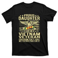 Proud Daughter Of Vietnam Veteran Us Flag Military Family T-Shirt