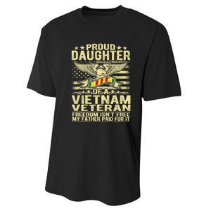 Proud Daughter Of Vietnam Veteran Us Flag Military Family Performance Sprint T-Shirt