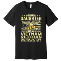 Proud Daughter Of Vietnam Veteran Us Flag Military Family Premium T-Shirt