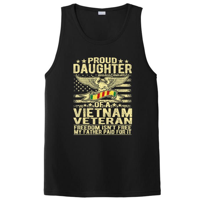 Proud Daughter Of Vietnam Veteran Us Flag Military Family PosiCharge Competitor Tank