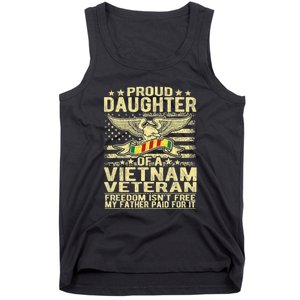 Proud Daughter Of Vietnam Veteran Us Flag Military Family Tank Top