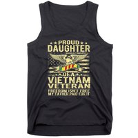 Proud Daughter Of Vietnam Veteran Us Flag Military Family Tank Top