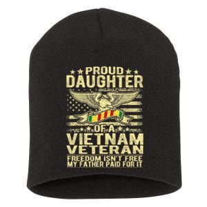 Proud Daughter Of Vietnam Veteran Us Flag Military Family Short Acrylic Beanie