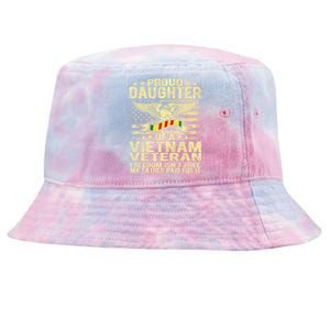 Proud Daughter Of Vietnam Veteran Us Flag Military Family Tie-Dyed Bucket Hat