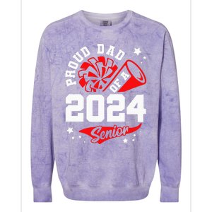 Proud Dad Of A 2024 Senior Cheer Dad Graduation Party Colorblast Crewneck Sweatshirt