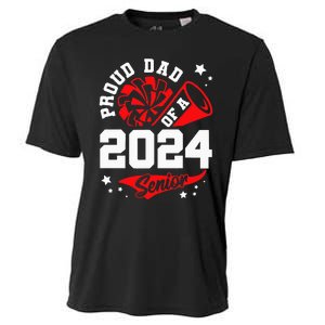 Proud Dad Of A 2024 Senior Cheer Dad Graduation Party Cooling Performance Crew T-Shirt