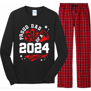 Proud Dad Of A 2024 Senior Cheer Dad Graduation Party Long Sleeve Pajama Set