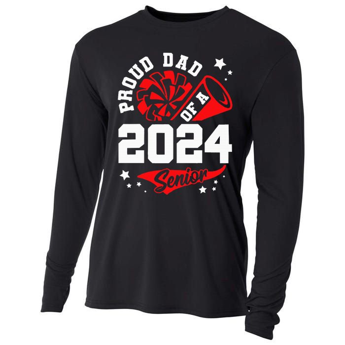 Proud Dad Of A 2024 Senior Cheer Dad Graduation Party Cooling Performance Long Sleeve Crew