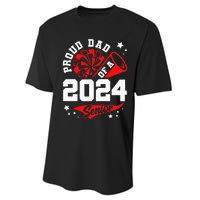 Proud Dad Of A 2024 Senior Cheer Dad Graduation Party Performance Sprint T-Shirt