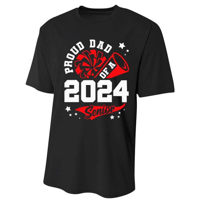 Proud Dad Of A 2024 Senior Cheer Dad Graduation Party Performance Sprint T-Shirt