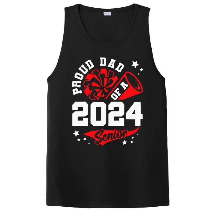 Proud Dad Of A 2024 Senior Cheer Dad Graduation Party PosiCharge Competitor Tank