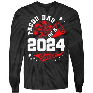 Proud Dad Of A 2024 Senior Cheer Dad Graduation Party Tie-Dye Long Sleeve Shirt