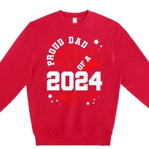 Proud Dad Of A 2024 Senior Cheer Dad Graduation Party Premium Crewneck Sweatshirt