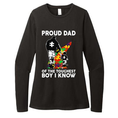 Proud Dad Of The Toughest I Know Autism Awareness Womens CVC Long Sleeve Shirt