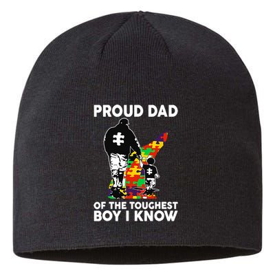 Proud Dad Of The Toughest I Know Autism Awareness Sustainable Beanie