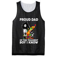 Proud Dad Of The Toughest I Know Autism Awareness Mesh Reversible Basketball Jersey Tank