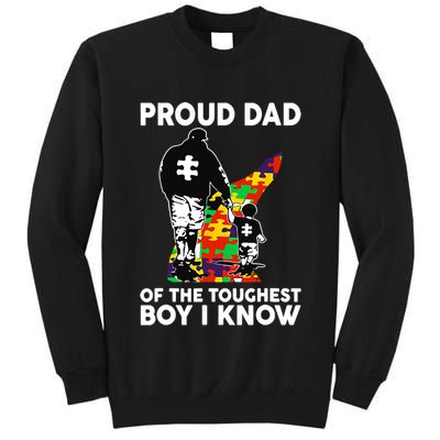Proud Dad Of The Toughest I Know Autism Awareness Tall Sweatshirt
