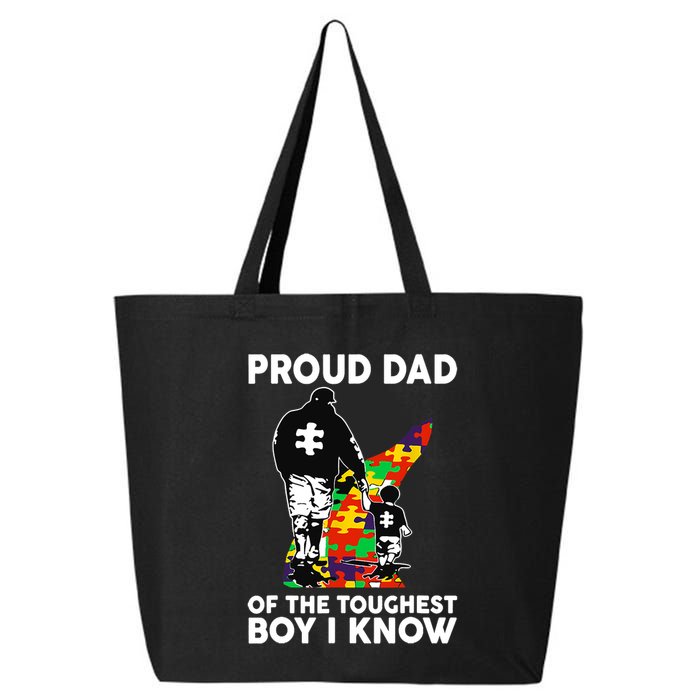 Proud Dad Of The Toughest I Know Autism Awareness 25L Jumbo Tote