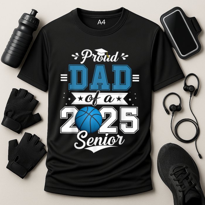 Proud Dad Of A 2025 Senior Graduate Basketball Theme Cooling Performance Crew T-Shirt