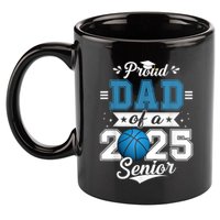 Proud Dad Of A 2025 Senior Graduate Basketball Theme 11oz C Handle Ceramic Mug