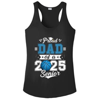 Proud Dad Of A 2025 Senior Graduate Basketball Theme Ladies PosiCharge Competitor Racerback Tank