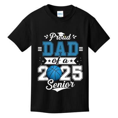 Proud Dad Of A 2025 Senior Graduate Basketball Theme Kids T-Shirt