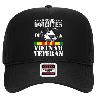 Proud Daughter Of A Vietnam Veteran High Crown Mesh Back Trucker Hat