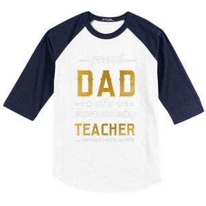 Proud Dad Of Teacher Father Day From Daughter Teacher Baseball Sleeve Shirt