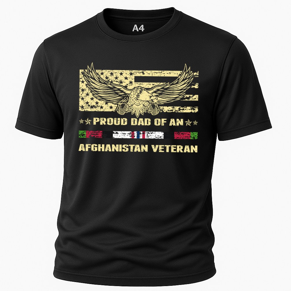 Proud Dad Of An Afghanistan Veteran Military Vets Father Gift Cooling Performance Crew T-Shirt