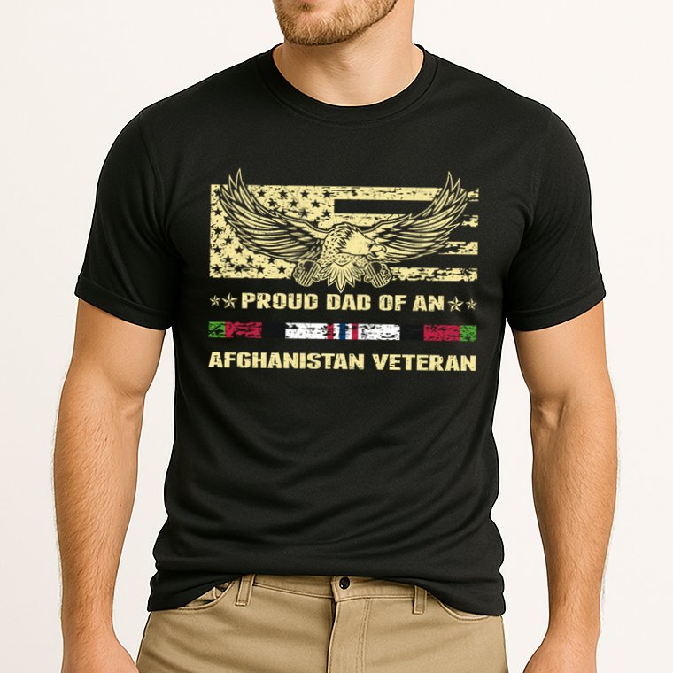 Proud Dad Of An Afghanistan Veteran Military Vets Father Gift Cooling Performance Crew T-Shirt