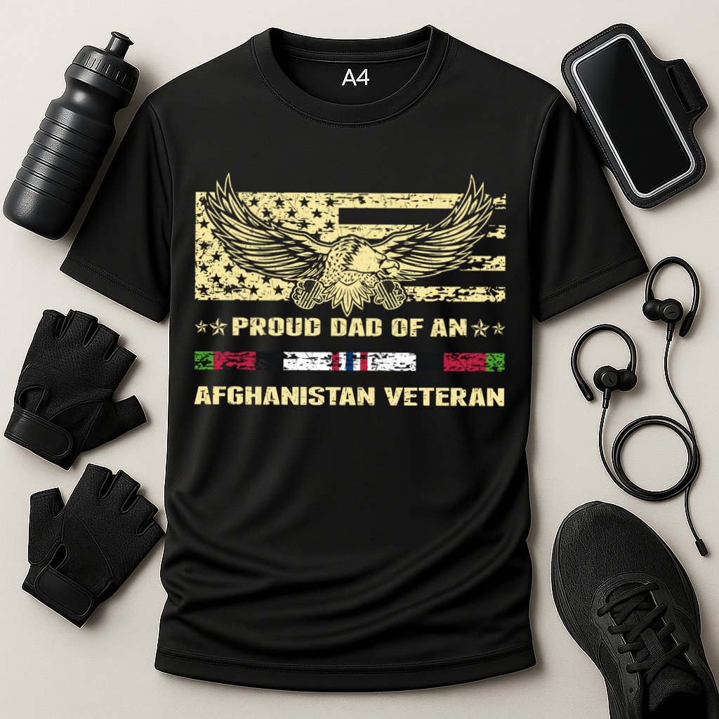 Proud Dad Of An Afghanistan Veteran Military Vets Father Gift Cooling Performance Crew T-Shirt