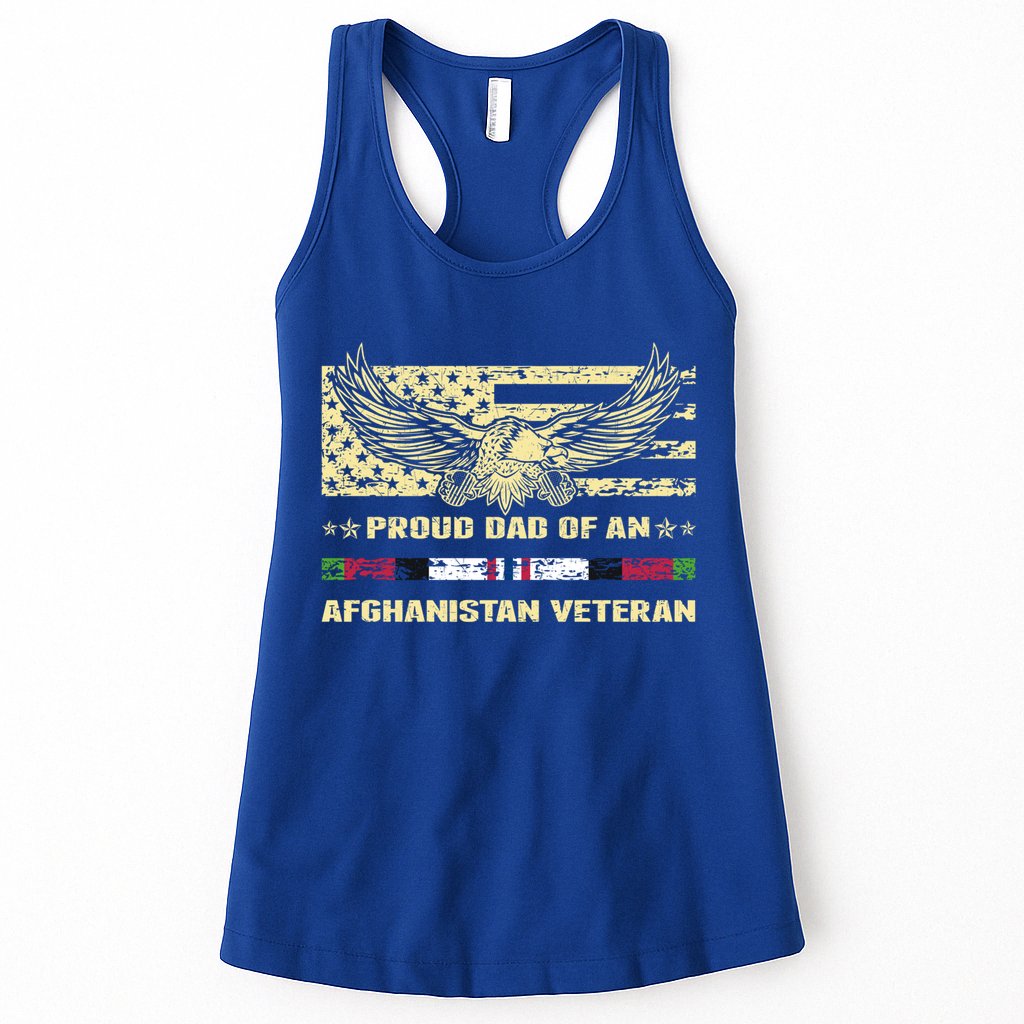 Proud Dad Of An Afghanistan Veteran Military Vets Father Gift Womens Tank Top