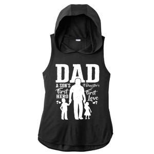 Proud Dad Of Twins Best Fathers Day Gift From Son Ladies PosiCharge Tri-Blend Wicking Draft Hoodie Tank