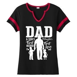 Proud Dad Of Twins Best Fathers Day Gift From Son Ladies Halftime Notch Neck Tee