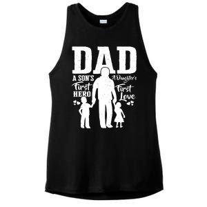 Proud Dad Of Twins Best Fathers Day Gift From Son Ladies PosiCharge Tri-Blend Wicking Tank