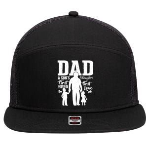 Proud Dad Of Twins Best Fathers Day Gift From Son 7 Panel Mesh Trucker Snapback Hat