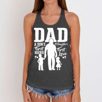 Proud Dad Of Twins Best Fathers Day Gift From Son Women's Knotted Racerback Tank