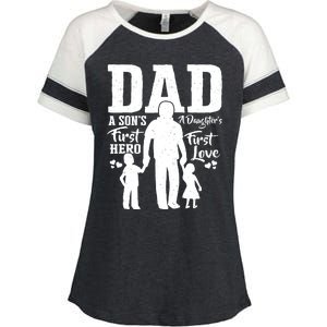 Proud Dad Of Twins Best Fathers Day Gift From Son Enza Ladies Jersey Colorblock Tee