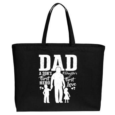 Proud Dad Of Twins Best Fathers Day Gift From Son Cotton Canvas Jumbo Tote