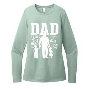 Proud Dad Of Twins Best Fathers Day Gift From Son Womens CVC Long Sleeve Shirt