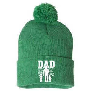 Proud Dad Of Twins Best Fathers Day Gift From Son Pom Pom 12in Knit Beanie