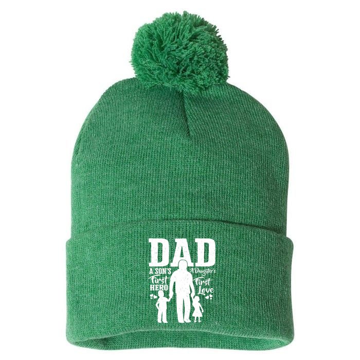 Proud Dad Of Twins Best Fathers Day Gift From Son Pom Pom 12in Knit Beanie