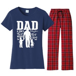 Proud Dad Of Twins Best Fathers Day Gift From Son Women's Flannel Pajama Set